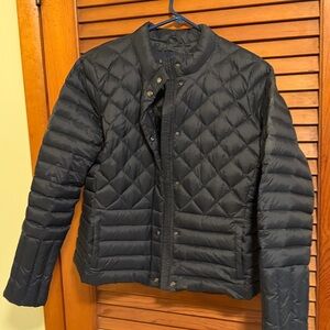 Lands' End Black Quilted Short Jacket